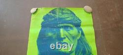 Vtg 1971 Chief Crazy Horse Blacklight Psychedelic Poster Gemini Rising Inc 35x23