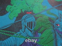 Vtg 1971 Ghost Rider Psychedelic Trippy Used Black Light 26x40 Poster