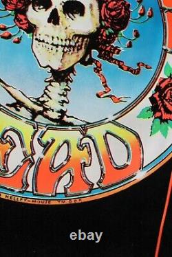 Vtg 1971 Poster Grateful Dead Black Light Velvet Flocked Psychedelic Poster