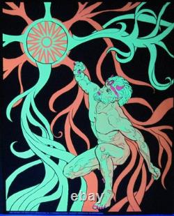 Vtg 1971 RARE SUN KING God APOLLO Blacklight Poster Wespac Vinyl 420 Awesome One