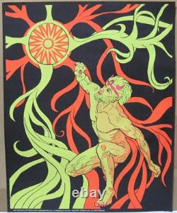 Vtg 1971 RARE SUN KING God APOLLO Blacklight Poster Wespac Vinyl 420 Awesome One
