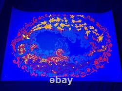 Vtg 1972 Lunar Dragons AA Sales Hippie Psychedelic Colorful Blacklight Poster