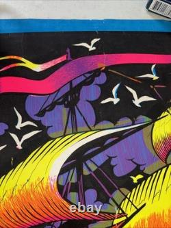 Vtg 1973 Black light Poster New England Whaler IMS Corporation Good Used