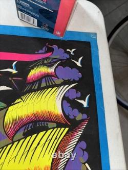 Vtg 1973 Black light Poster New England Whaler IMS Corporation Good Used