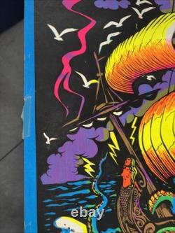 Vtg 1973 Black light Poster New England Whaler IMS Corporation Good Used