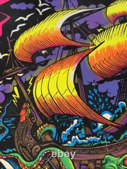 Vtg 1973 Black light Poster New England Whaler IMS Corporation Good Used