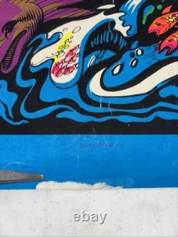 Vtg 1973 Black light Poster New England Whaler IMS Corporation Good Used