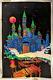 Vtg 1974 Magic Castle Flocked 23x35 Blacklight Poster Funky Ent Usa