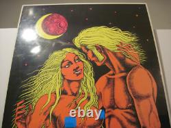 Vtg 1974 One Stop BLACKLIGHT Poster MOON CHILDREN Non Flocked RARE HIPPIE LOVERS