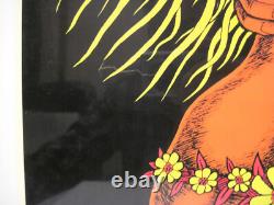 Vtg 1974 One Stop BLACKLIGHT Poster MOON CHILDREN Non Flocked RARE HIPPIE LOVERS