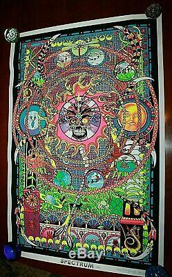 Vtg 1974 SPECTRUM Blacklight Poster 23x35 Psychedelic Occult RARE EXCELLENT CD