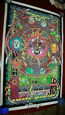 Vtg 1974 SPECTRUM Blacklight Poster 23x35 Psychedelic Occult RARE EXCELLENT CD