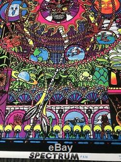 Vtg 1974 SPECTRUM Flocked Blacklight Poster 23x35 Psychedelic Occult RARE 70s
