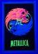Vtg 1997 Metallica Ying Yang Skulls Pushead Flocked Velvet Black Light 23x35