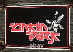 Vtg 2001 Linkin Park Asian Inspired Flocked Blacklight 23x35 Poster Winterland