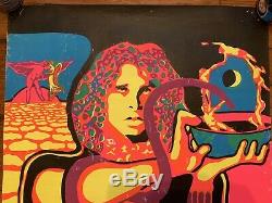 Vtg 60s JIM MORRISON The Doors PSYCHEDELIC Black Light POSTER 34 X 23 blacklight