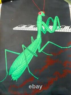 Vtg 60s Playing MANTIS Piano Psychedelic BlackLight Poster Black light by SHOHAR