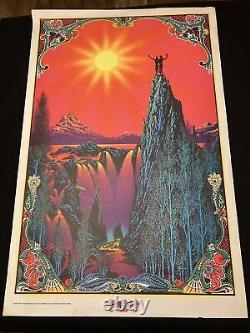 Vtg 70's Black Light Poster Garden Of Eden 23x 35 DEADSTOCK 1970 Trippy Rare