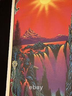 Vtg 70's Black Light Poster Garden Of Eden 23x 35 DEADSTOCK 1970 Trippy Rare