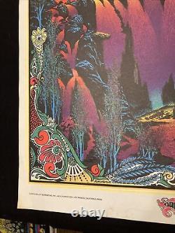 Vtg 70's Black Light Poster Garden Of Eden 23x 35 DEADSTOCK 1970 Trippy Rare