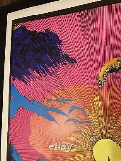 Vtg 70's Black Light Poster Lost Horizons 23x 35 DEADSTOCK 1970 Trippy Rare