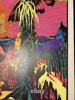 Vtg 70's Black Light Poster Lost Horizons 23x 35 DEADSTOCK 1970 Trippy Rare