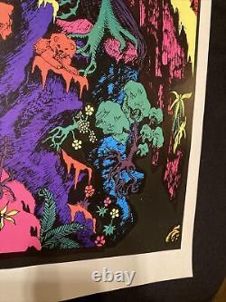 Vtg 70's Black Light Poster Lost Horizons 23x 35 DEADSTOCK 1970 Trippy Rare