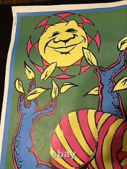 Vtg 70's Black Light Poster SMILE Cheshire Cat 23x 35 DEADSTOCK 1971 Trippy