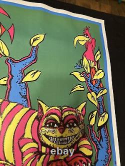 Vtg 70's Black Light Poster SMILE Cheshire Cat 23x 35 DEADSTOCK 1971 Trippy