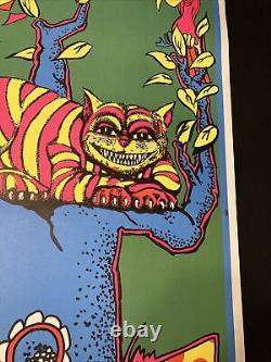 Vtg 70's Black Light Poster SMILE Cheshire Cat 23x 35 DEADSTOCK 1971 Trippy