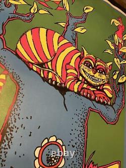 Vtg 70's Black Light Poster SMILE Cheshire Cat 23x 35 DEADSTOCK 1971 Trippy