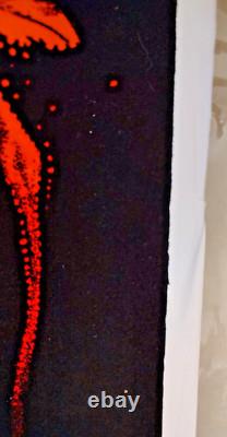 Vtg 70s Black Light Poster Velvet Flocked Black empowerment Soul Sister African