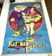 Vtg 70s Blacklight Poster Richard Nixon Spiro Satire Batman Robin Spoof