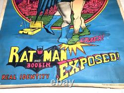 Vtg 70s Blacklight Poster Richard Nixon Spiro Satire Batman Robin Spoof