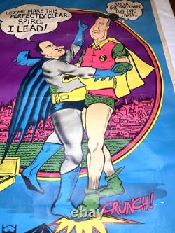 Vtg 70s Blacklight Poster Richard Nixon Spiro Satire Batman Robin Spoof
