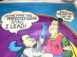 Vtg 70s Blacklight Poster Richard Nixon Spiro Satire Batman Robin Spoof