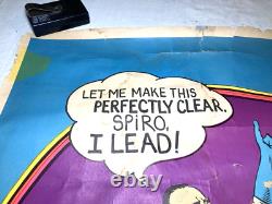Vtg 70s Blacklight Poster Richard Nixon Spiro Satire Batman Robin Spoof