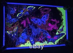 Vtg 80s Little Wings Jimi Hendrix Blacklight 23x30 Poster Artist Leon Hendrix