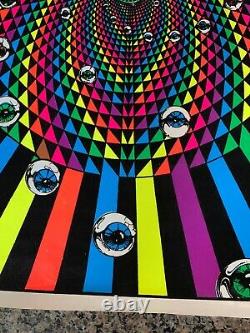 Vtg 90 Opeye Flocked Blacklight Poster 23x35 Psychedelic Occult RARE 90s
