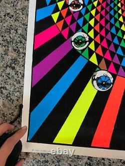 Vtg 90 Opeye Flocked Blacklight Poster 23x35 Psychedelic Occult RARE 90s