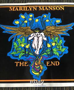 Vtg 90s Marilyn Manson Flocked Blacklight Poster The End 1996 Scorpio Posters