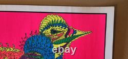 Vtg Blacklight Hippie Poster Psychedelic Chicken Bird