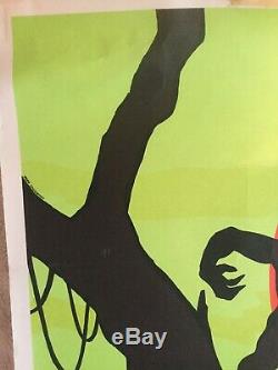 Vtg Blacklight Poster Frankenstein Wolfman Dracula Creature Universal Monsters