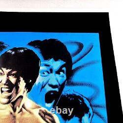 Vtg Bruce Lee Dragon's Roar #1821 Black Light Flocked Velvet Poster Scorpio