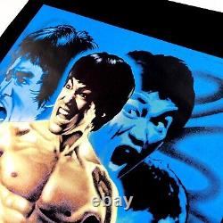 Vtg Bruce Lee Dragon's Roar #1821 Black Light Flocked Velvet Poster Scorpio