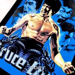 Vtg Bruce Lee Dragon's Roar #1821 Black Light Flocked Velvet Poster Scorpio