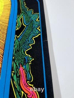 Vtg Bruce Lee Kung Fu Black Light Flocked Velvet Poster Dragons 1974 Pro Arts