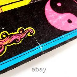 Vtg Bruce Lee Kung Fu Black Light Flocked Velvet Poster Dragons 1974 Pro Arts
