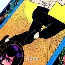 Vtg Bruce Lee Kung Fu Black Light Flocked Velvet Poster Dragons 1974 Pro Arts
