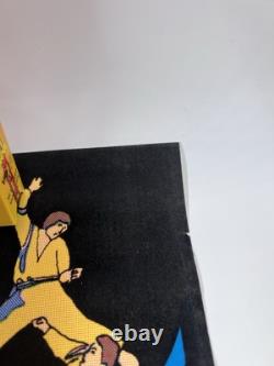 Vtg Bruce Lee Kung Fu Black Light Flocked Velvet Poster Dragons 1974 Pro Arts